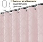 OWENIE Solid Blush Fabric Shower Curtain for Bathroom, Farmhouse Boho Shower Curtain- Soft Cloth & Hotel Spa Quality, Machine Washable Shower Curtains Sets with 12 Hooks, Grommets Top, 72Wx78L - Image 5