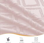 OWENIE Solid Blush Fabric Shower Curtain for Bathroom, Farmhouse Boho Shower Curtain- Soft Cloth & Hotel Spa Quality, Machine Washable Shower Curtains Sets with 12 Hooks, Grommets Top, 72Wx78L - Image 7