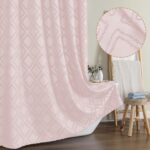 OWENIE Solid Blush Fabric Shower Curtain for Bathroom, Farmhouse Boho Shower Curtain- Soft Cloth & Hotel Spa Quality, Machine Washable Shower Curtains Sets with 12 Hooks, Grommets Top, 72Wx78L - Image 8