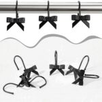 12 Pcs Black Bow Shower Curtain Hooks, Black Shower Curtain Hooks for Bathroom Decorative, Cute and Mysterious，Rust-Resistant Hook - Image 5