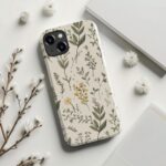 MERRO for iPhone 15 Case - Wireless Charging Compatible - Dual-Layer Hard Shell & Silicone Cover - Protective Phone Case with Cute Wildflower Designs for Women - Floral Whisper - Image 5