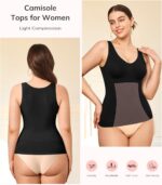LODAY Compression Tanks for Women Shapewear Tank Top Tummy Control V Neck Camisole Cami Tops - Image 3
