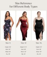 Popilush Shapewear Corset Dress Women's Satin Ruched Midi Dress Cocktail Date Night Classy Dresses with Lace Trim Bra - Image 7