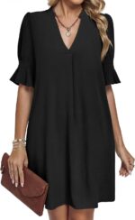 AUSELILY Women's Shift Dresses V Neck Ruffle Short Sleeve Casual Summer Dress with Pockets 2026 New - Image 7