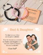 Father Daughter Matching Heart Bracelets- Fathers' Day, Birthday, Back to School, Christmas Gifts - Image 6