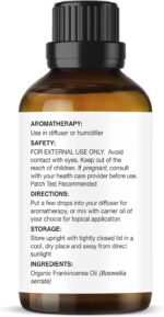 Majestic Pure Organic Frankincense Essential Oil - 100% Pure Frankincense Oil for Pain Relief, Skin Care, Hair Care & Aromatherapy, Premium Grade for Diffuser & Oil Diffuser - 0.3 fl oz - Image 6
