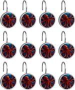 12 Pack Octopus Shower Curtain Hook, Round Stainless Steel Home Decoration Shower Curtain Rings for Bathrooms, Cute Shower Hooks for Bathroom Kitchen Bedroom Curtain Rods (Underwater World) - Image 9