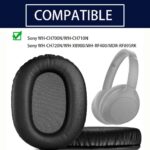 Replacement XB900N Ear Pads for Sony WH-XB900N Headphones, Ear Cushion Pads with Protein Leather and Memory Foam Repair Part, Black - Image 3