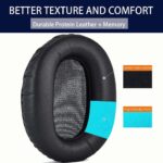 Replacement XB900N Ear Pads for Sony WH-XB900N Headphones, Ear Cushion Pads with Protein Leather and Memory Foam Repair Part, Black - Image 4