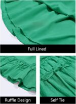 Wenrine Womens Spaghetti Strap Mini Dress Summer Backless Self Tie Ruffle Beach Sundress - Image 7