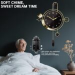 Wall Clock with Pendulum,Silent Non Ticking Battery Operated Modern Large Wall Clocks for Living Room Bedroom Farmhouse Office Kitchen Home Wall Decor-15.7x21.6Inch(Golden) - Image 4
