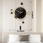Wall Clock with Pendulum,Silent Non Ticking Battery Operated Modern Large Wall Clocks for Living Room Bedroom Farmhouse Office Kitchen Home Wall Decor-15.7x21.6Inch(Golden) - Image 5