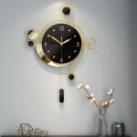 Wall Clock with Pendulum,Silent Non Ticking Battery Operated Modern Large Wall Clocks for Living Room Bedroom Farmhouse Office Kitchen Home Wall Decor-15.7x21.6Inch(Golden) - Image 7