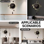 Wall Clock with Pendulum,Silent Non Ticking Battery Operated Modern Large Wall Clocks for Living Room Bedroom Farmhouse Office Kitchen Home Wall Decor-15.7x21.6Inch(Golden) - Image 8