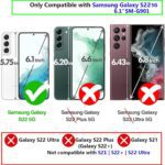 J.west for Galaxy S22 Case 6.1 inch Slim Dual-Layer Protective Design Phone Cases Vintage Floral Print Hybrid Shockproof Bumper Anti-Scratch Cover for Girls Women Pink Spring - Image 4