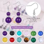 Kesaplan Dangle Earrings for Women Trendy Crystal Lightweight Colorful Gemstone Earrings Drop Healing Stone Beaded Earring Jewelry Gifts for Women Mother’s Day Christmas Birthday Party - Image 5