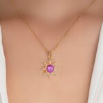Crystal Sun Necklace for Women Boho Sun Pendant Necklace Gold Sun Necklaces Hippie Necklaces Trendy Jewelry - Image 4