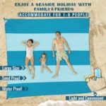 Beach Blanket Sandproof Waterproof 10'×9' 1-8 Adults Oversized,Compact Lightweight Durable Beach Mat for Travel Camping Hiking Picnic Blanket - Image 6