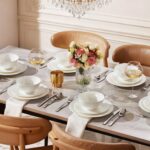 KINGSTONE Bone China Dinnerware Set, 12-Piece White Lightweight Porcelain with Textured Design Service for 4, Plates, Bowls, for Family Dining, Restaurants, Gifting, Microwave and Dishwasher Safe - Image 7
