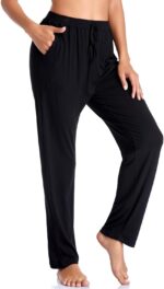 Envlon Women's Yoga Pants with Pockets Comfy Stretch Loose Wide Leg Casual Pants Breathable Running Workout Lounge Pants - Image 3