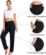 Envlon Women's Yoga Pants with Pockets Comfy Stretch Loose Wide Leg Casual Pants Breathable Running Workout Lounge Pants - Image 6