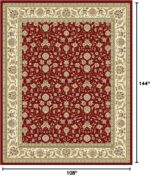 SAFAVIEH Lyndhurst Collection Area Rug - 9' x 12', Red & Ivory, Traditional Oriental Design, Non-Shedding & Easy Care, Ideal for High Traffic Areas in Living Room, Bedroom (LNH312A) - Image 3