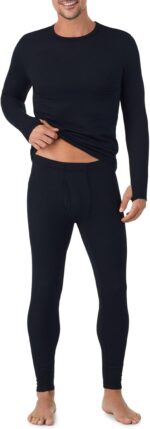 Cuddl Duds Mens Heavyweight Cold Weather Fleece Lined Thermal Set – Long Sleeve Shirt & Leggings – Lounge Sets for Men - Image 3