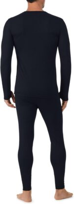 Cuddl Duds Mens Heavyweight Cold Weather Fleece Lined Thermal Set – Long Sleeve Shirt & Leggings – Lounge Sets for Men - Image 4