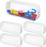 5 Pack Clear PVC Zipper Pencil Pouch, Pen Pencil Case Makeup Pouch, Large Capacity Pencil Bag for Office Stationery Travel Storage (White) - Image 2