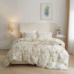 AMWAN Fresh Botanical Floral Duvet Cover Full Size Cotton Garden Bedding Sets Chic Vintage Comforter Aesthetic Flower Boho with Zipper - Image 2