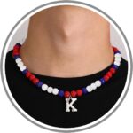 Baseball Necklaces Initial Necklace Baseball Coach Gifts Beaded Adjustable Letter A-Z Bling Baseball Necklace Rhinestone Baseball Accessories Stocking Stuffers for Teens Christmas Jewelry - Image 2