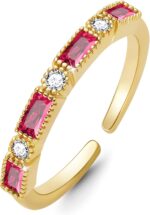 Birthstone Rings for Women, Gold Rings for Women Non Tarnish Valentines Day Gifts for Her Mothers Day Gifts for Mom Anniversary Gold Jewelry - Image 2