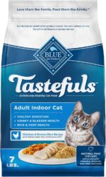 Blue Buffalo Tastefuls Natural Dry Food for Adult Indoor Cats, Chicken & Brown Rice Recipe, 7-lb. Bag - Image 2