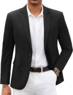 COOFANDY Mens Blazer Jacket One Button Casual Suit Jackets Stretch Knit Sport Coat - Image 2