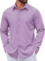 COOFANDY Men's Casual Button Down Long Sleeve Untucked Denim Dress Shirt - Image 2