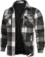COOFANDY Men's Flannel Shirt Jackets Quilted Lined Plaid Jacket Long Sleeve Button Down Thick Winter Outwear Shackets - Image 2