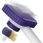 Cat brush, Cat Brush for Long or Short Haired Cats, Remove Loose Fur and Mats, Rounded Pins Reduces Painful Pulling, Not for Tangle and Curly Fur, Dark Blue - Image 2
