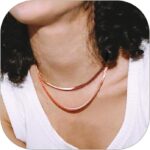 ChainsHouse Flat Snake Chain Herringbone Choker Necklace for Women, Stainless Steel/Rose Gold/18K Gold Plated Dainty Adjustable Simple Short Layered Necklaces, 12"/15"/18" with 3.5" Extender - Image 2