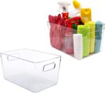 Clear storage organizer bins, Kitchen Cabinet Organizers and Storage Baskets Pantry Fridge Containers for Organizing Cabinet Organization Perfect for, Foods, Snacks, Chips, Vitamin, Spices, Makeup - Image 2