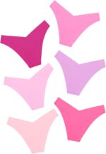 DEANGELMON Women Seamless Bikini Cheeky Underwear Invisible No Show Panties V-Waist Hipster Ladies Soft Stretch Multi Pack - Image 2