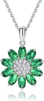 Dainty Sunflower Necklace 925 Sterling Silver Flower Pendant Necklaces for Women Birthstone Anniversary Jewelry - Image 2