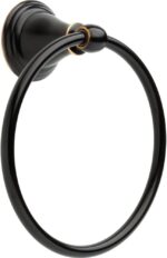 Delta Windemere (1-Pack) Hand Towel Holder Oil Rubbed Bronze Towel Racks for Bathroom Wall Round Towel Ring Holder for Bath Towel Hanger for Kitchen, Bathroom Accessories 70046-OB - Image 2