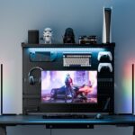 EUREKA ERGONOMIC Pegboard with Dual Monitor Stand,Steel Pegboard for Desk,Computer Accessories for Office, Privacy Panel for Gaming Desk, 4 Accessories Modular Hanging,43 x 34inch, Black - Image 2
