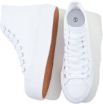 FRACORA Womens High Top Canvas Shoes White Black Platform Sneakers Lace Up Shoes for Women - Image 2