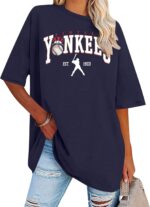 Game Day Shirt Baseball Shirts Women Oversized Baseball Team Graphic Tshirt Baseball Fan Shirt Casual Short Sleeve Tee Tops - Image 2