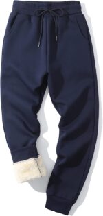Gihuo Men's Winter Warm Fleece Pants Sherpa Fleece Lined Jogger Pants Sweatpants - Image 2