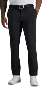 Haggar Mens Sport Travel Performance Athletic Fit Flat Front Stretch Casual Pant - Image 2