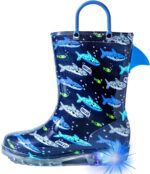 HugRain Toddler Boys Adorable SHARK Light Up Rain Boots - Image 2