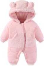 JiAmy Baby Snowsuit Winter Romper Hooded Boys Girls Jumpsuit Bear Thick Windproof Cap Infant Winter Clothes - Image 2