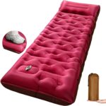 KASBAH Camping Sleeping Pad,Extra Wide 6 inch Thick Inflatable Sleeping Pads with Built-in Foot Pump and Pillow,Ultralight Camping Mat Gear for Outdoor Hiking,Camping - Image 2